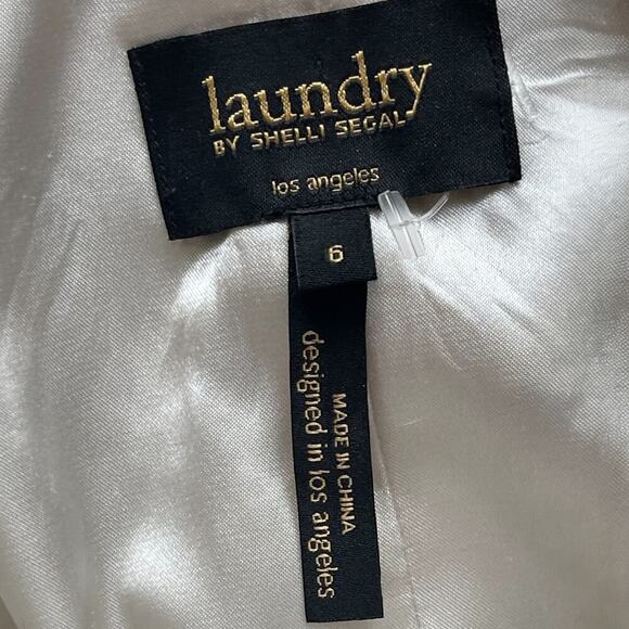 Laundry by Shelli Segal Butterfly Silk Maxi Dress Size 6 Strapless Black White - Picture 6 of 8